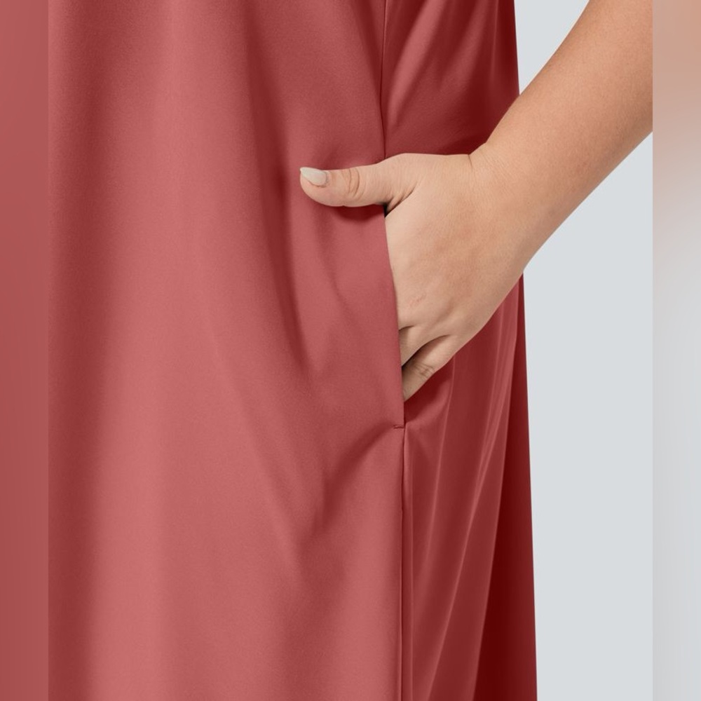 Halara Breezeful RacerPocket High Low Flowy Midi Quick Dry Plus Size Dress 2X - Picture 3 of 12